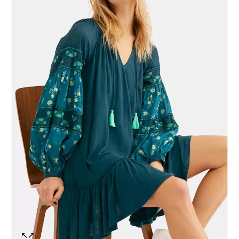 Free People | Mix it Up Beaded Embroidered high-low peasant tunic